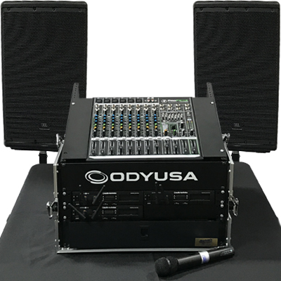 Small Sound System Kit Includes Table & Linen  www.Raphaels.com - Call to place your rental order today! 858-689-7368 - www.raphaels.com
