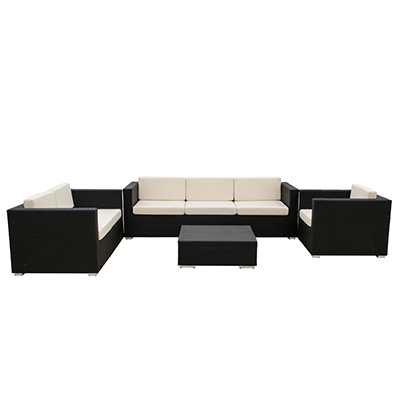 Rattan Bahama Black (4pc) Couch, Love Seat, Chair  www.Raphaels.com - Call to place your rental order today! 858-689-7368 - www.raphaels.com