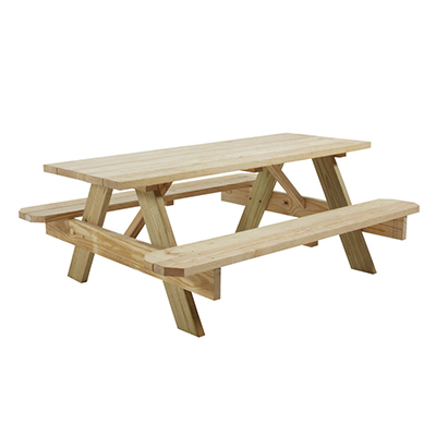 Natural Wood Picnic Table 6' x 30" - Seats 6-8  www.Raphaels.com - Call to place your rental order today! 858-689-7368 - www.raphaels.com