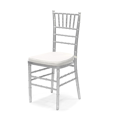 Silver Chiavari Chair w/Ivory Cushion  www.Raphaels.com - Call to place your rental order today! 858-689-7368 - www.raphaels.com
