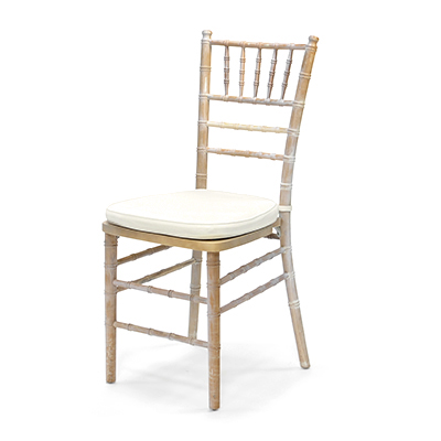 Distressed Chiavari Chair w/ Ivory Cushion  www.Raphaels.com - Call to place your rental order today! 858-689-7368 - www.raphaels.com