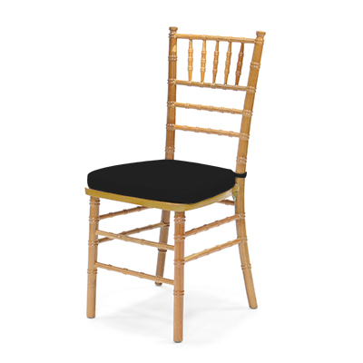 Natural Chiavari Chair w/Black Cushion  www.Raphaels.com - Call to place your rental order today! 858-689-7368 - www.raphaels.com