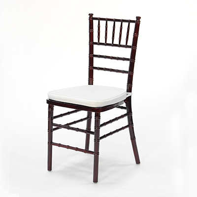 Mahogany Chiavari Chair w/ White Cushion  www.Raphaels.com - Call to place your rental order today! 858-689-7368 - www.raphaels.com
