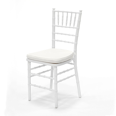 White Chiavari Chair w/ Ivory Cushion  www.Raphaels.com - Call to place your rental order today! 858-689-7368 - www.raphaels.com