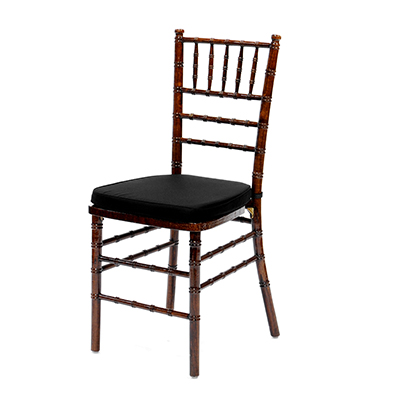 Fruitwood Chiavari Chair w/Black Cushion  www.Raphaels.com - Call to place your rental order today! 858-689-7368 - www.raphaels.com