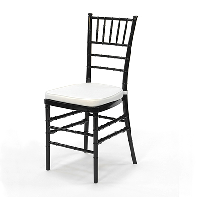 Black Chiavari Chair w/White Cushion  www.Raphaels.com - Call to place your rental order today! 858-689-7368 - www.raphaels.com