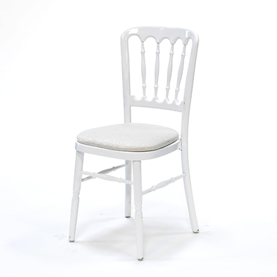 White Versailles Chair w/Ivory Cushion  www.Raphaels.com - Call to place your rental order today! 858-689-7368 - www.raphaels.com