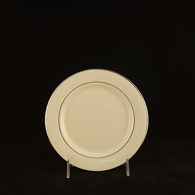 Ivory With Silver Trim China Bread / Butter Plate 7"  www.Raphaels.com - Call to place your rental order today! 858-689-7368 - www.raphaels.com