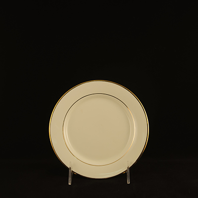 Ivory With Gold Trim China Bread/Butter Plate 7"  www.Raphaels.com - Call to place your rental order today! 858-689-7368 - www.raphaels.com