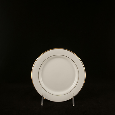 White With Gold Trim China Bread / Butter Plate 6-1/2"  www.Raphaels.com - Call to place your rental order today! 858-689-7368 - www.raphaels.com