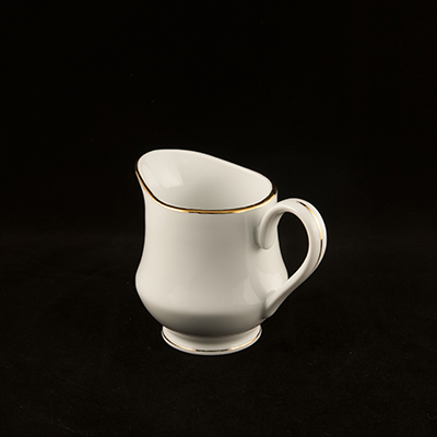 White With Gold Trim China Creamer  www.Raphaels.com - Call to place your rental order today! 858-689-7368 - www.raphaels.com